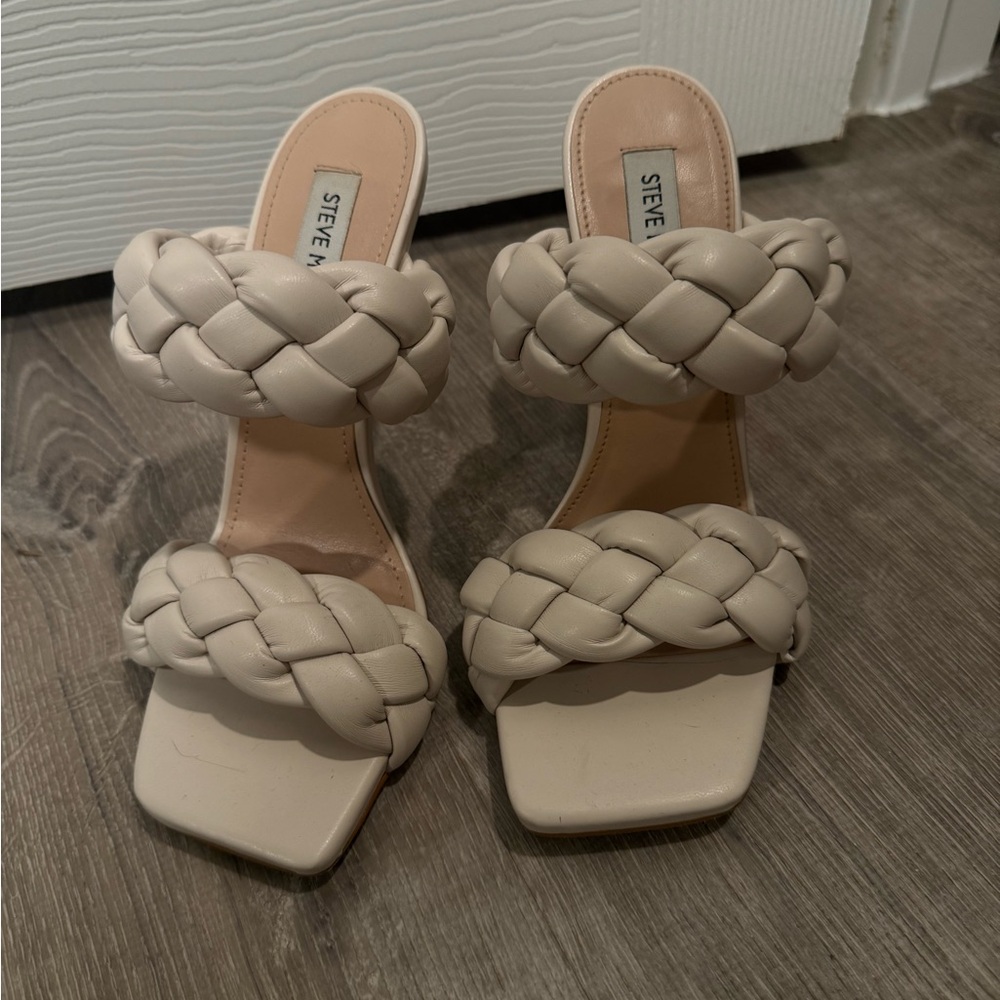 Steve Madden Cream Braided Heels